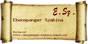 Ebenspanger Szabina névjegykártya